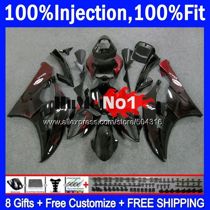 

Body For YAMAHA YZF R 6 YZF 600 YZF-600 7MC.44 YZF R6 06-07 600CC YZF600 YZF-R6 2006 2007 YZFR6 06 07 OEM Fairings Red flames