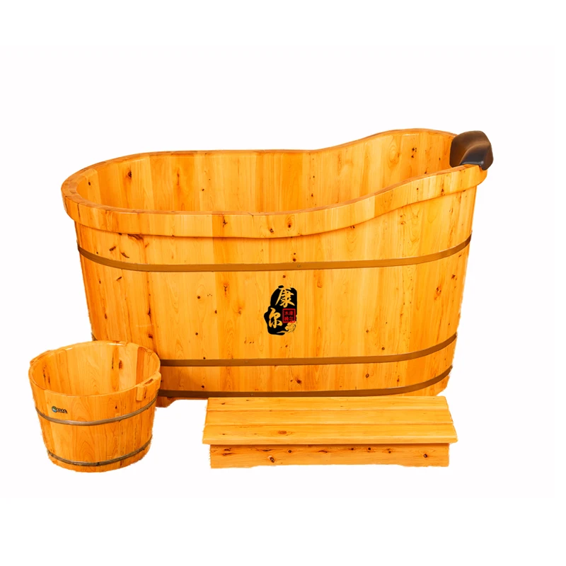 

High Quality Bathtub Cask Adult Barrel Bath Tub Solid Wood Small Bathroom Tub Wooden Bath Household Barrel Tub