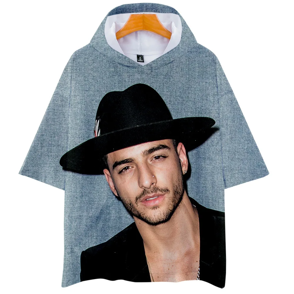 

Hip Hop Rapper Maluma Oversized T Shirt Women Men Casual Loose Short Sleeve Hooded T-shirt High Street Top Tees Hip Hop T Shirts