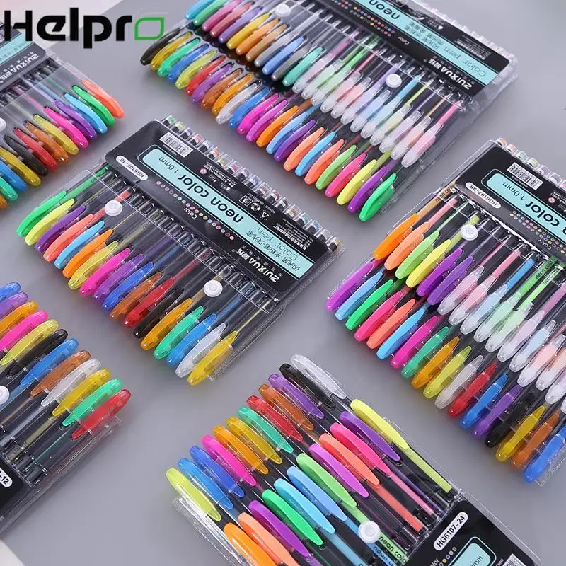 48 цветов набор гелевых ручек для рисования цветные блестящие художественные