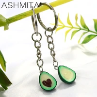 best friends gift couples lovers jewelry bff toy green simulation fruit avocado heart shaped keychain fashion pear keyrings