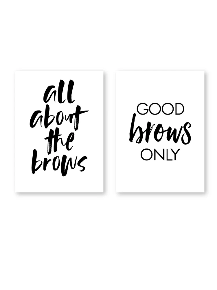 

Makeup Art Print Fashion wall art canvas painting Good Brows Only Quotes Beauty Salon wall pictures for Bathroom Decor unframed