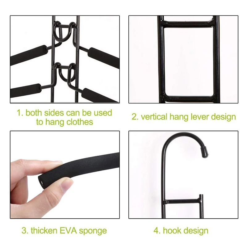 

Hangers Cloth 5 Hanger Space in Saving 1 Multi Function Magic Cloth Hanger Anti-skid Hangers with Multi EVA Sponge Multipurpose