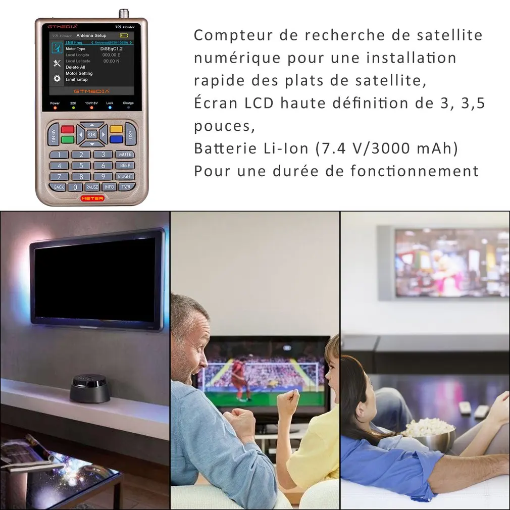 

V8 Finder Meter SatFinder Digital Satellite Finder DVB S/S2/S2X HD 1080P Receptor TV Signal Receiver Sat Decoder Location Finder