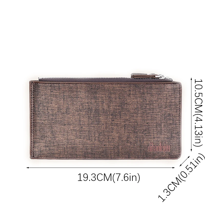 

2021 New Retro and old Men's Mid-length Wallet Casual PU Leather Credit Card Holder folded High Capacity Money Bag