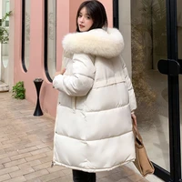 dimi parkas jackets female pockets snow coats winter women loose long jacket new casual thick warm mid long hooded