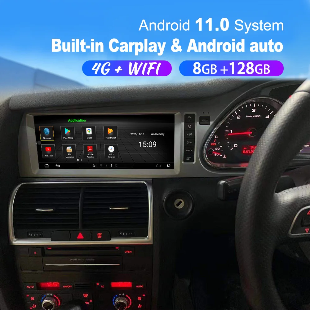 

Android 11 8 Core 8 + 128G для Audi Q7 4L 2005 ~ 2015 GPS-навигация автомобильный мультимедийный плеер MMI 2G 3G радио головное устройство DVD стерео WiFi