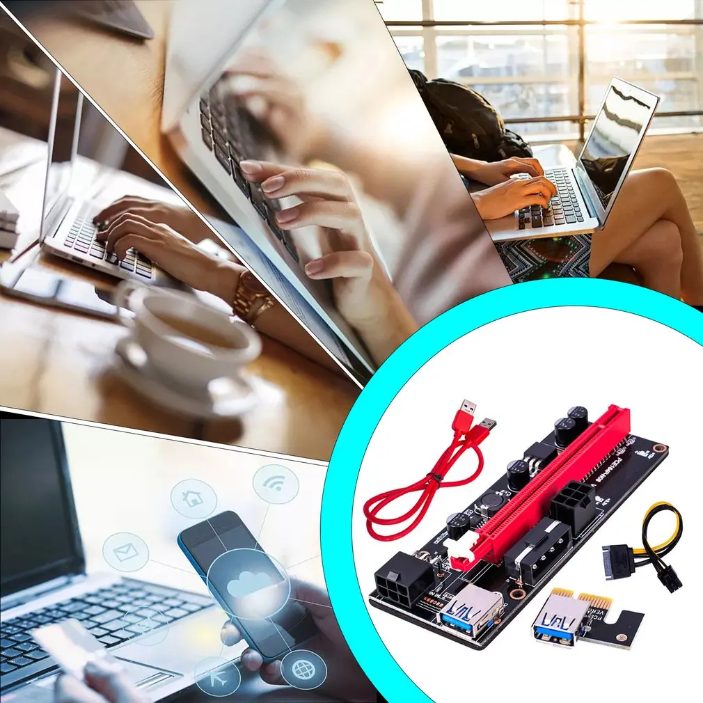 PCI E 009S Usb 3 0 PCIE Удлинительный кабель Riser Ver Экспресс 16X расширитель карта адаптера 6