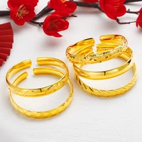10mm thick cuff bangle women dubai bracelet jewelry 18k yellow gold filled classic female accessories