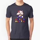 Модная футболка Hello Mitty с крутым дизайном, футболка с милым аниме кавайным рисунком, сделанная в бездне, Chibi Mitty, первичные цвета, каракули, кошка, тело, ужас