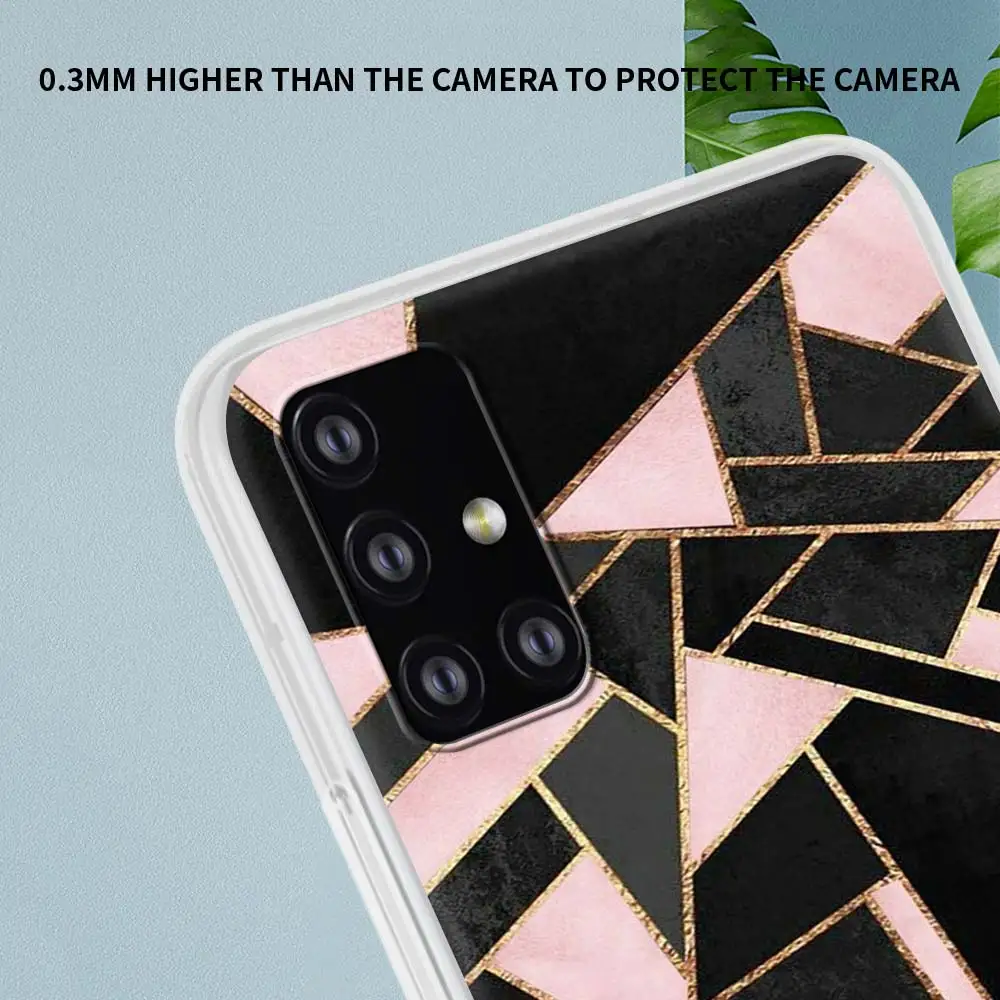 

Marble Geometric Phone Case For Samsung Galaxy A51 A71 A50 A21s A31 A10 A20e A41 A70 A30 A11 A40 A10s Soft Matte Cover