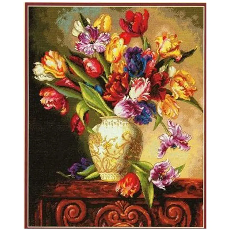 

Colorful bottle flowers patterns Counted Cross Stitch 11CT 14CT 18CT DIY Cross Stitch Kits Embroidery Needlework Sets home decor
