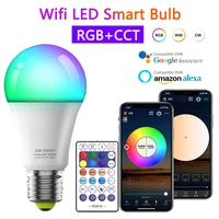 9w 10w wifi smart rgbcct e27 led bulb wireless remote controller 110v 220v magic light bulb lamp work with alexa google home