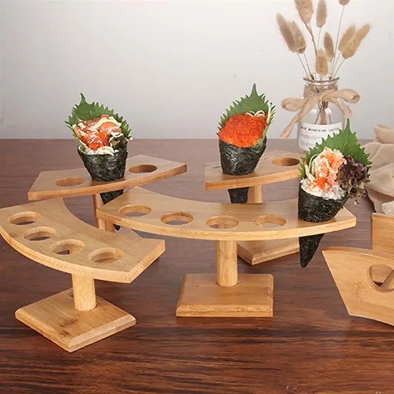 

Cone Holder Ice Cream Stand Sushi Rack Display Roll Food Hand Party Waffle For Cupcake Japanese Cones Wooden Popcorn Holders