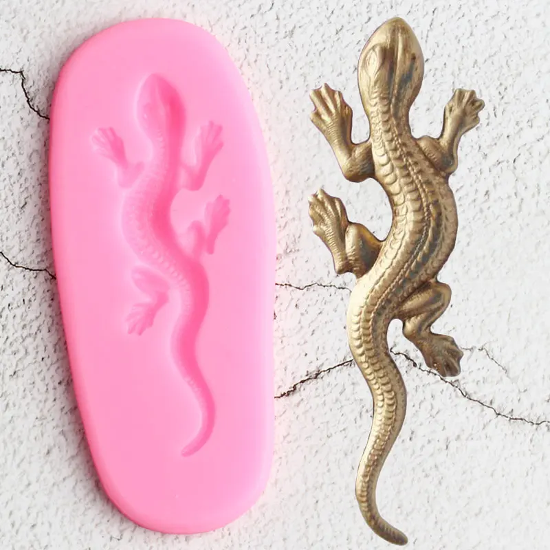 Гибкая силиконовая форма Gecko в виде ящерицы полимерная глина конфеты помадка