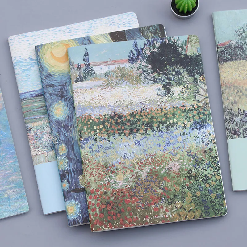 

B5 Page Van Gogh Starry Sky Notebook School Student Schedule Plan Notepad Stationery Planer Daily Work Business Office Workbook