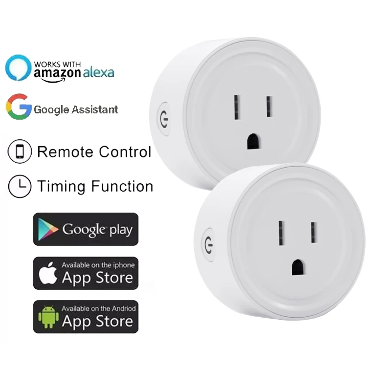 

WiFi EU Smart Plug 10A 90-250V Adapter Wireless Via Dohome APP Remote Voice Control Timer Socket Work for Echo Google Home Alexa