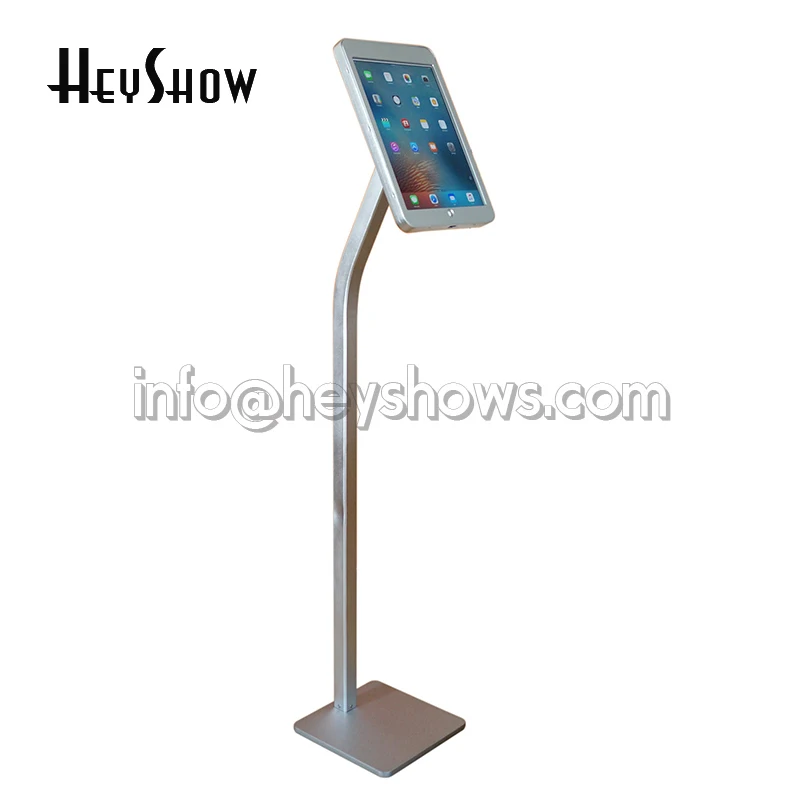 Flexible Metal Tablet Security Lock Ipad Floor Stand Display Enclosure Case Bracket Kiosk Anti-Theft Housing For Ipad Pro 12.9