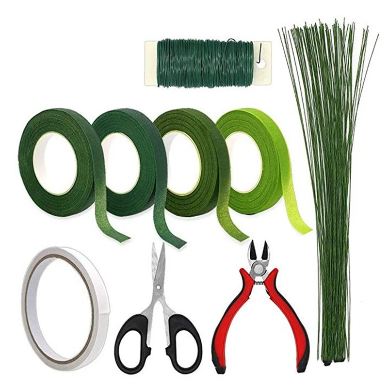 

1 SET Floral Arrangement Tool Kit Tape Stem Wrap Wire Cutter and Head Pins for Wedding Bouquet DIY