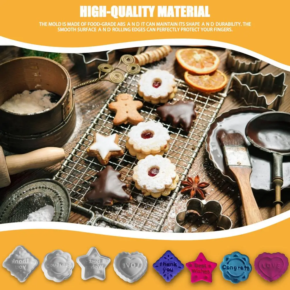 

3D формочка для печенья «сделай сам» с добрыми пожеланиями, инструмент для выпечки, штамп для печенья, Бытовые аксессуары для выпечки, товары...