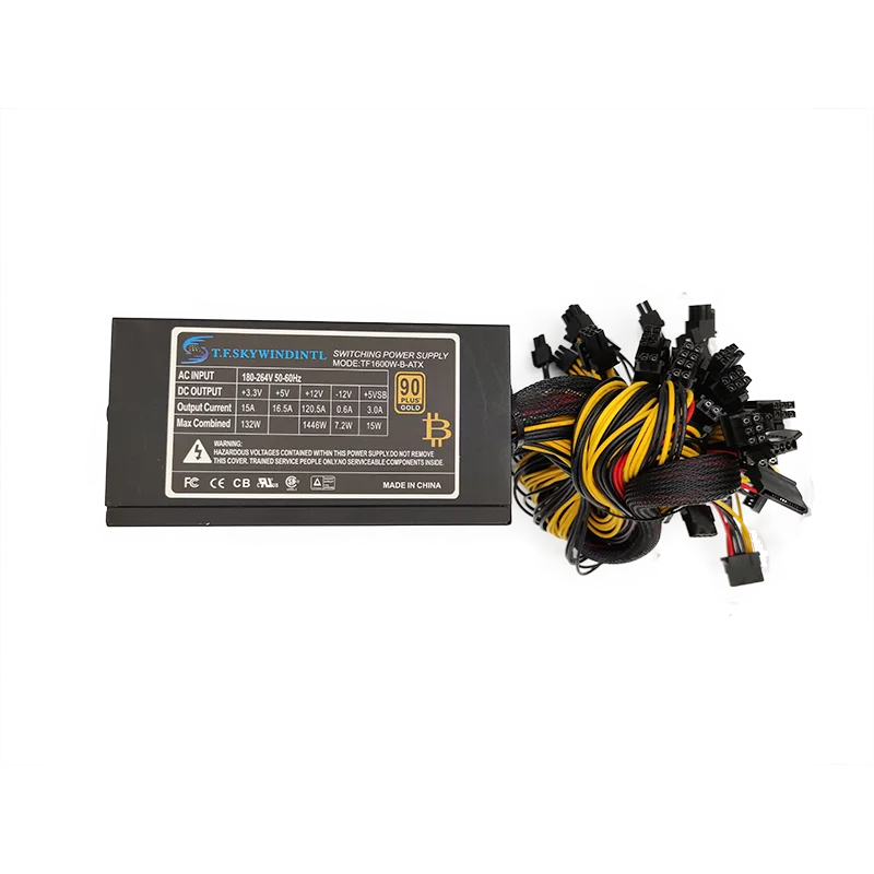 Блок питания T.F.SKYWINDINTL 1600 Вт блок для майнинговой машины 24pin ethereum ПК gtx 960 pico