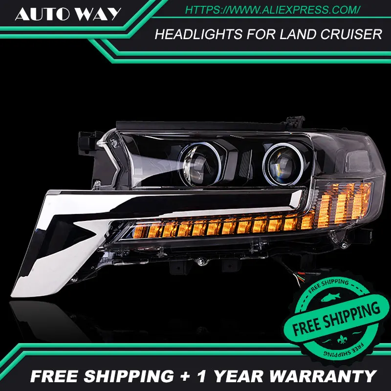 Car Styling Head Lamp case for Toyota LAND CRUISER LC200 Headlights 2016-2018 LED Headlight H7 D2H HID | Автомобили и мотоциклы