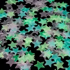 50 Стикеры для ПК детская Спальня флуоресцентный светится в темноте Снежинка звезда наклейки на стену светящиеся наклейки декор