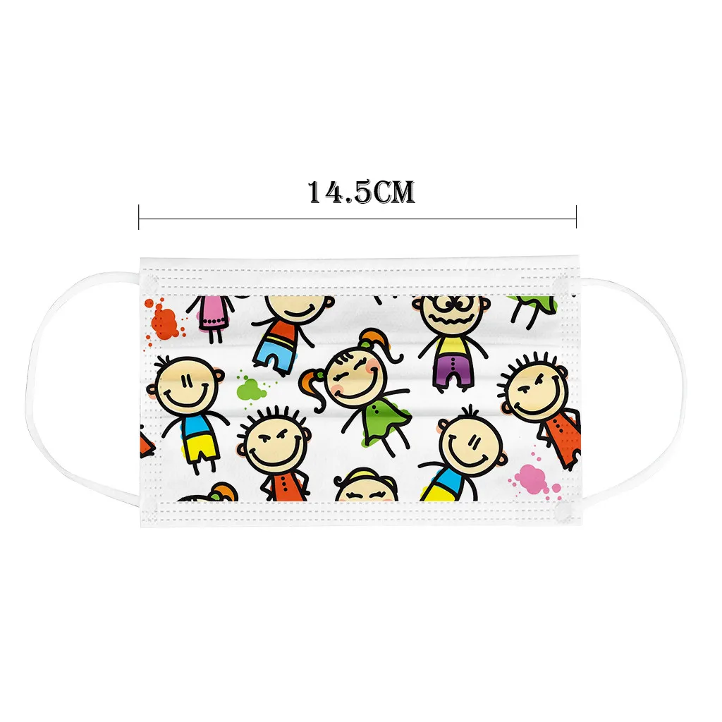

10/20/50/100 Cartoon Kids Disposable Mask 3 Layer Child Filter Hygiene Thicken Children's Face Mouth Mask Earloop Fast Delievry