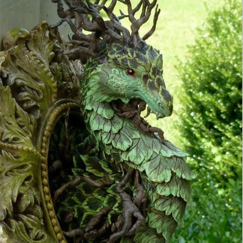 Espejo de simulaci&oacute;n de drag&oacute;n, artesan&iacute;as para la decoraci&oacute;n del jard&iacute;n, novedad-1