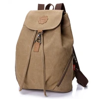 ladies casual canvas backpack hang buckle fixed flap pocket backpack for women college student school bags outdoors travel bag