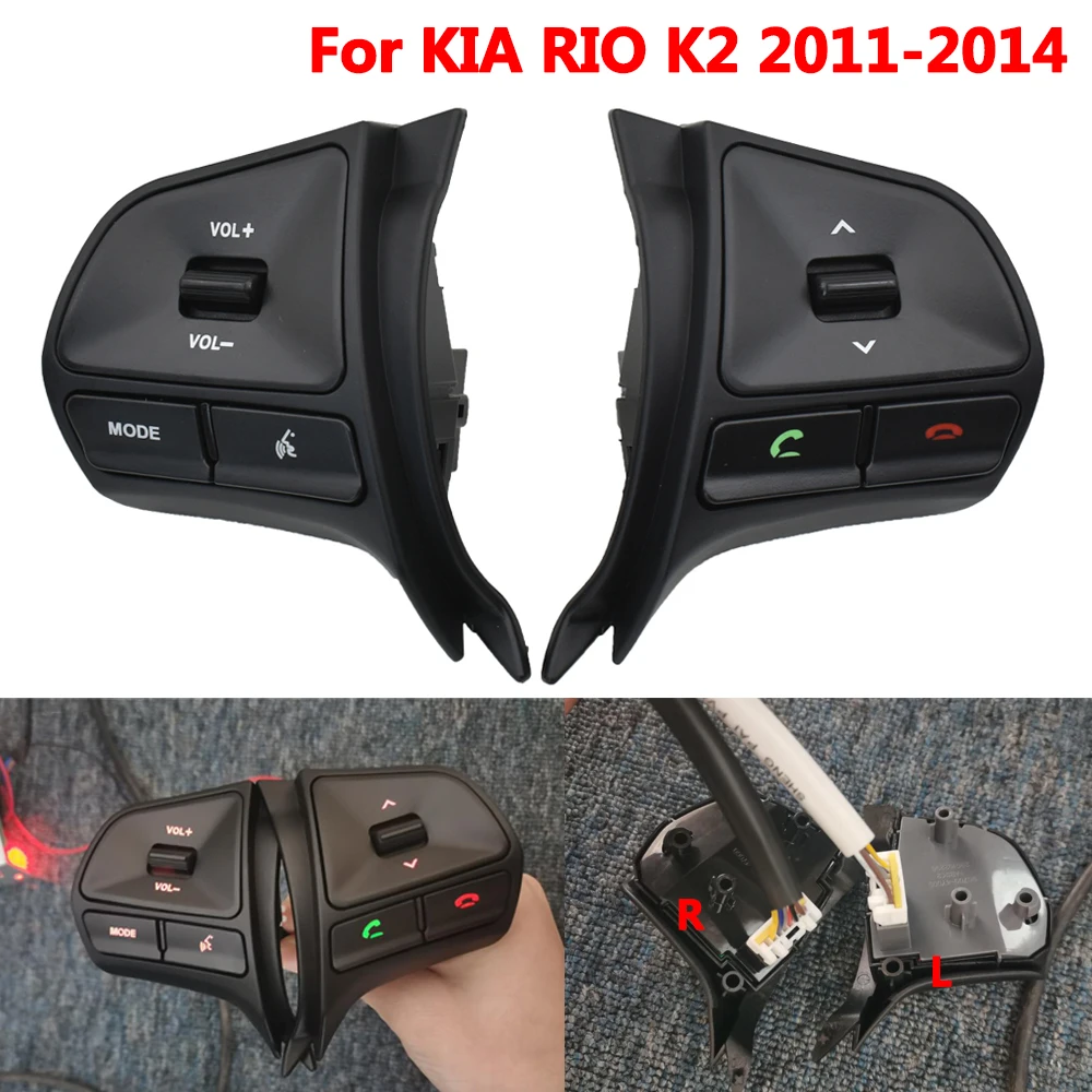 

Multifunctional steering wheel control button For KIA RIO K2 2011-2014 Audio phone volume switch bluetooth Car accessories