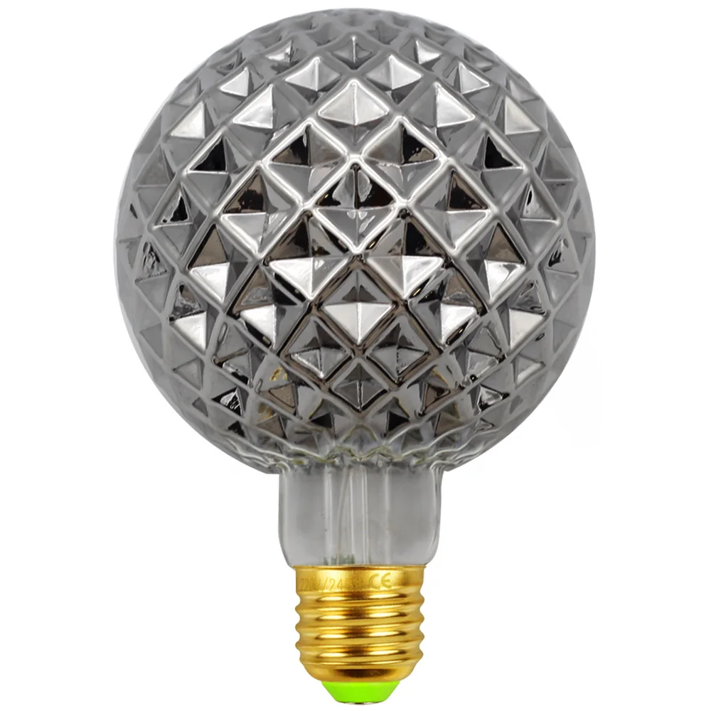 

TIANFAN Led Bulbs Vintage Light Bulb G95 G125 Globe Crystal Smoke Glass 4W 220/240V E27 2700K Super Warm White Edison Led Bulb