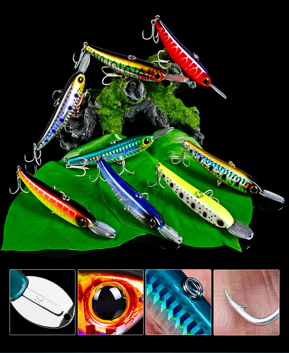 Sunlure 1 шт. гольян 10 см-3,9" /21,5 г-0,76 унций искусственная приманка для ловли баса приманки 6# крючок bkb твердый воблер снасти