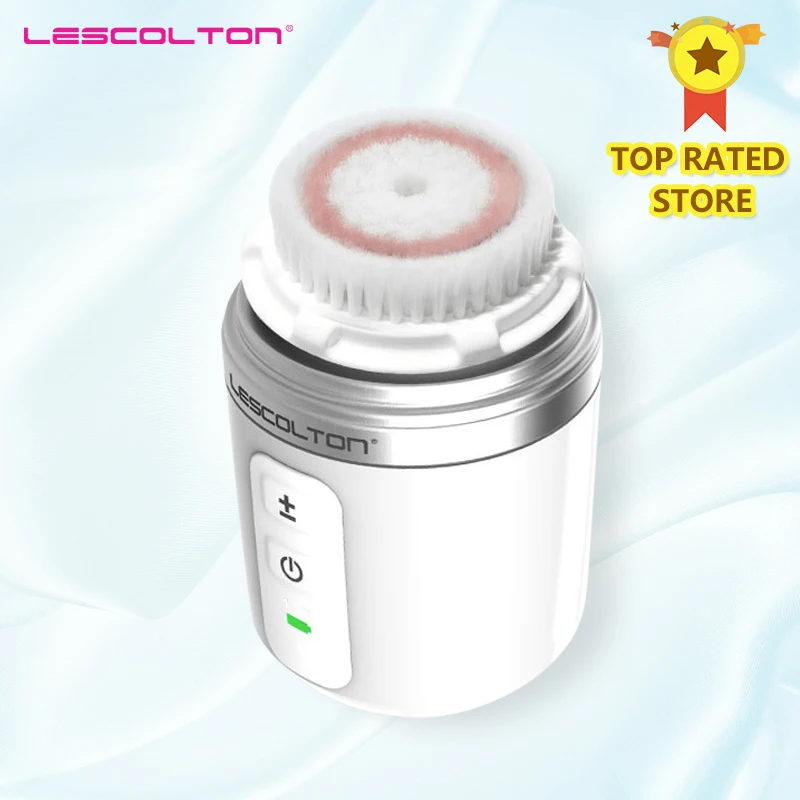 Lescolton питание Очищающая Соник щетка для лица USB зарядка Водонепроницаемый скруббер для кожи устройства Электрический угрей Чистка Пор Cepillo