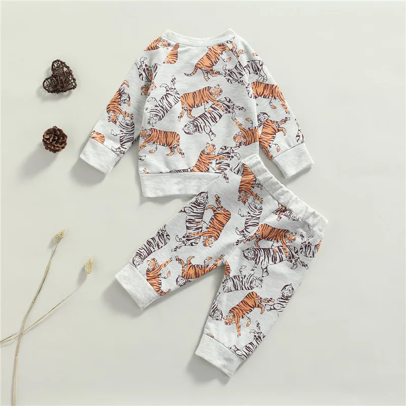 Комплект одежды для малышей 0-24 мес. Осенний хлопковый пуловер с длинным рукавом и