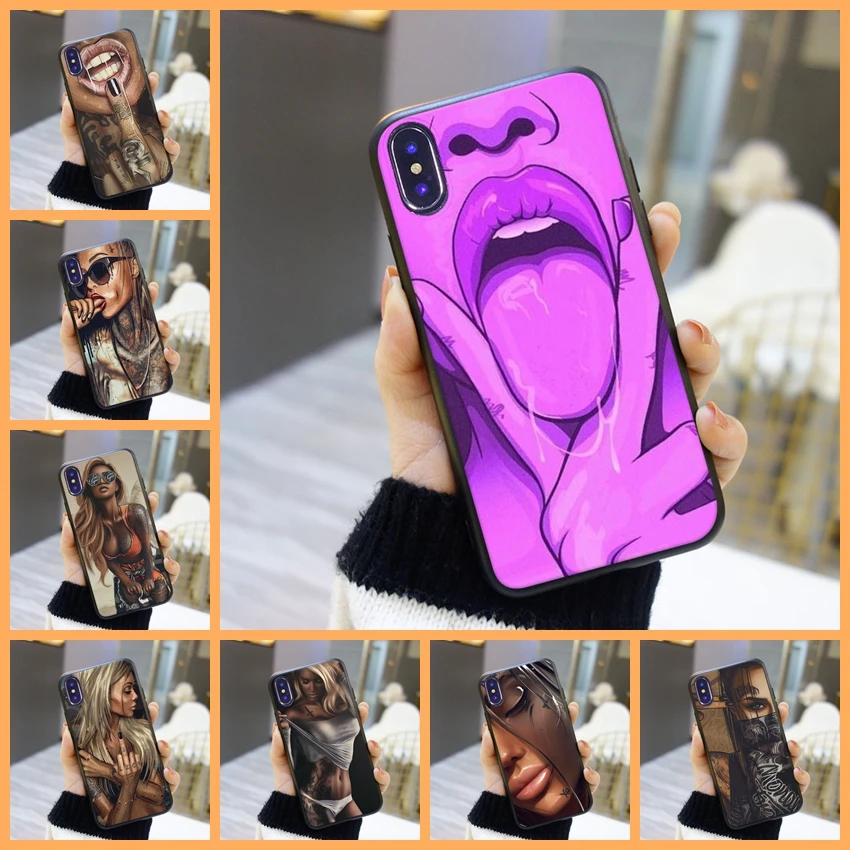 Чехол для iPhone X XR XS MAX 8 7 6 S черная девушка сексуальный крутой силиконовый мягкий