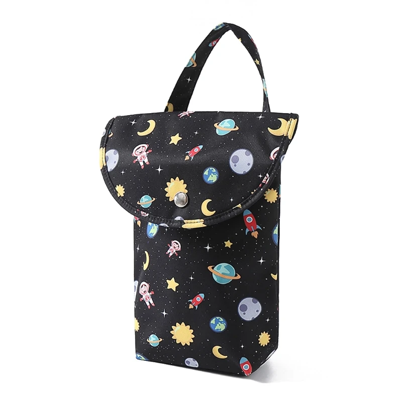 

N80C Multifunctional Baby Diapper Bag Reusable Cute Catoon Travel Nappy Pouch Soft Cotton Mummy Storage Bag