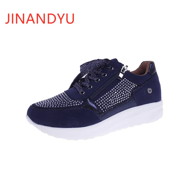 

Crystal Chunky Sneakers Women Plus Size 43 Fashion Sport Shoes Women New Casual Platform Sneakers Lace Up Zapatillas De Mujer