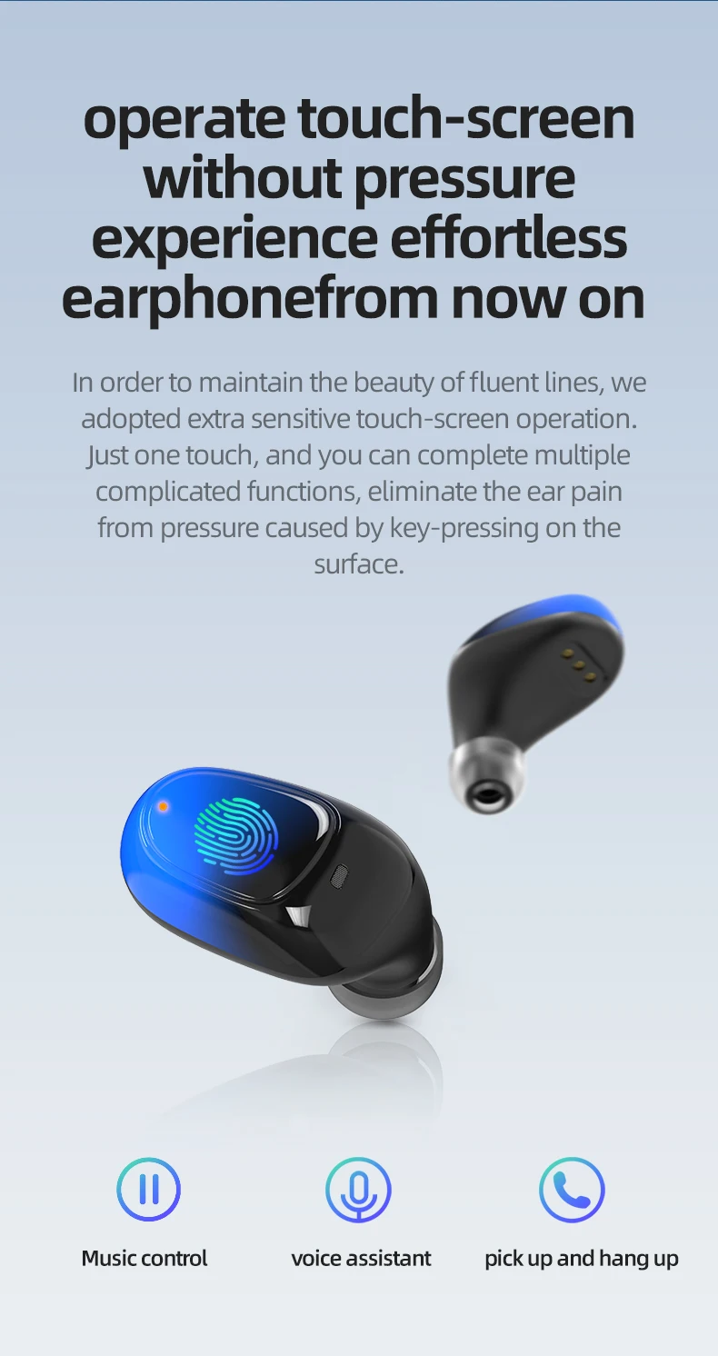 TWS беспроводные Bluetooth наушники V5.0 Touch беспроводные наушники 9D стерео спортивные водонепроницаемые наушники с микрофоном для iPhone huawei телефон
