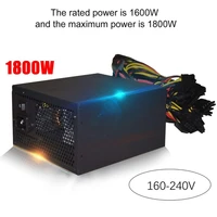 1800w rated miner power supply 80 high efficiency ac 180 260v atx mining power source support 8 cpu card max up to 2000w