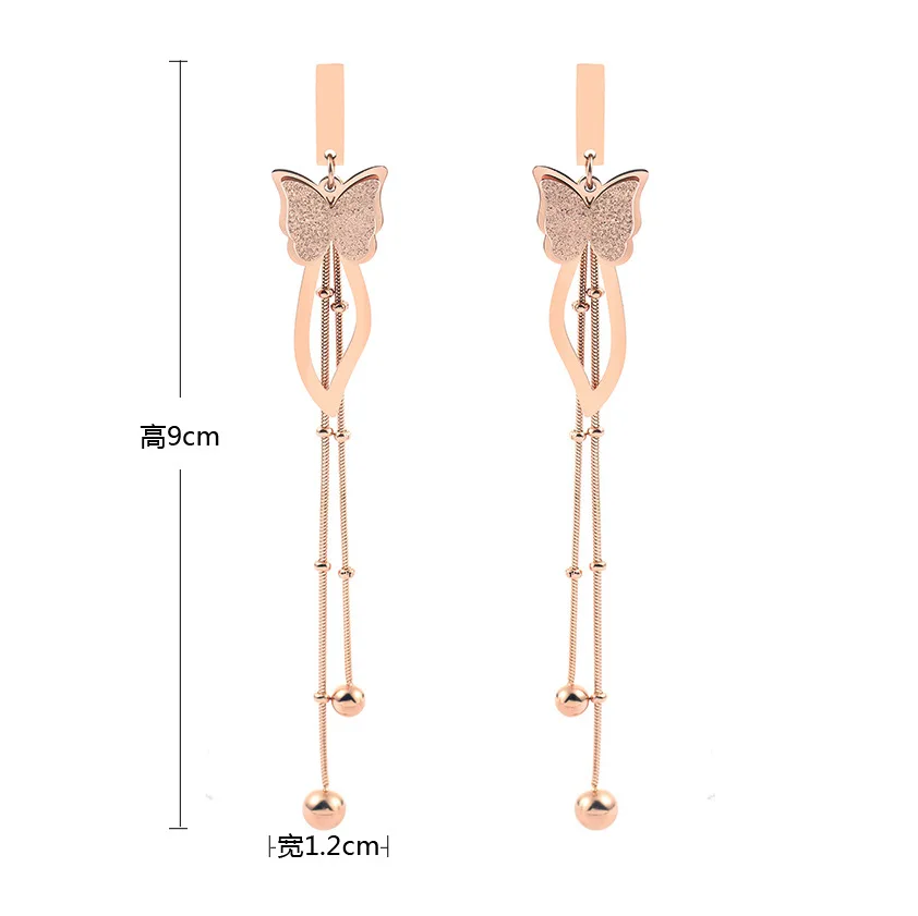

Hot sale Sen Super Fairy Butterfly Tassel Earrings Female Design Sense Geometric Temperament earrings new style earrings with th