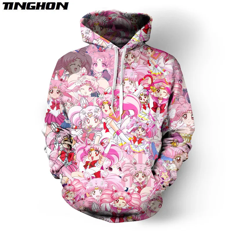 

XS-7XL Kawaii Chibimoon Hoodies Memories Anime Sailor Neptune Jupiter Hoody Long Sleeve Winter Sweatshirt Unisex Cool Pullovers
