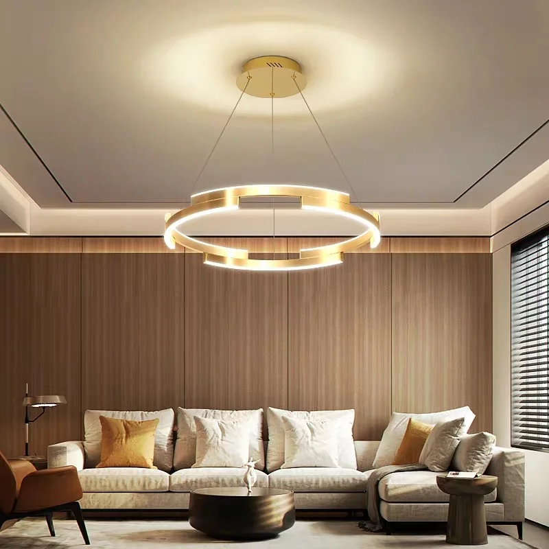 

Luxury office LED Chandelier Modern Minimalist Pendant Lights Circular Ring for Dining Room Living Room Office Home Lighting