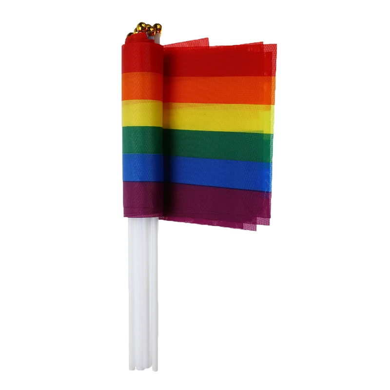 Радужный ручной Развевающийся Флаг для гей прайда и лесбиянок баннер &quotМир&quot