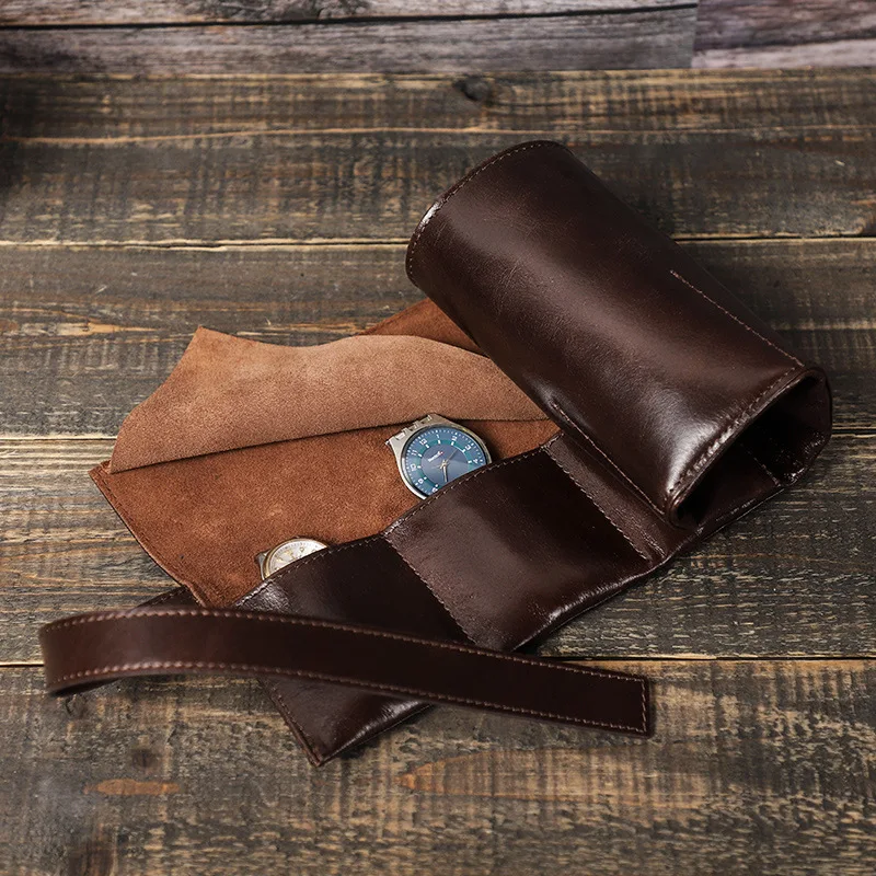 Чехол для часов из натуральной кожи дорожный Органайзер воловьей с 6 отделениями