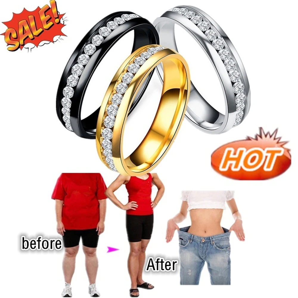 

Weight Loss Ring Stimulating Slimming Ring Rhinestone Fat Burning Acupoints Gallstone Ring Fitness Jewelry Fashion Ring