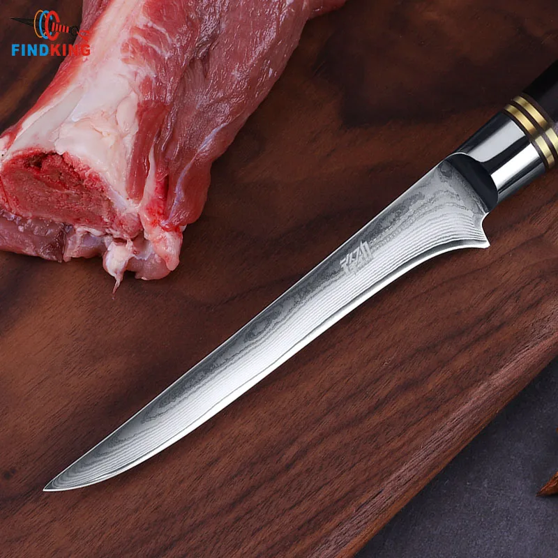 Профессиональный нож FINDKING 6 дюймов с острым Дамасским лезвием деревянной ручкой