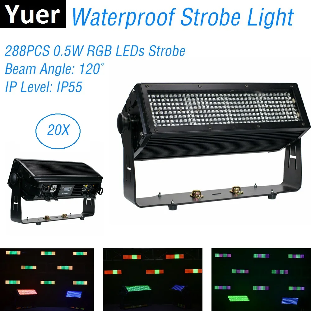 Disco Light Music 288LEDS 0.5W RGB LED Strobe Light DMX 512 LED Wall Wash Lights Waterproof Stage Effect Strobe For Dj Light KTV