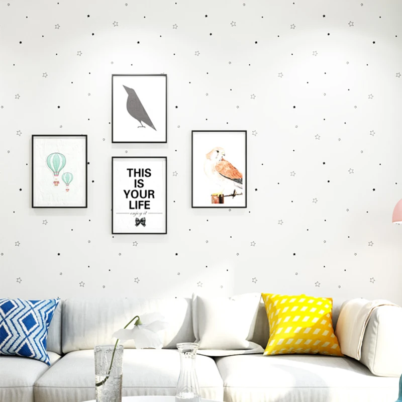 

18 Colors Matte Stars Wallpapers for Kids Room Waterproof Self-Adhesive Kitchen Bathroom Wall Stickers Eco-friendly Decals Film