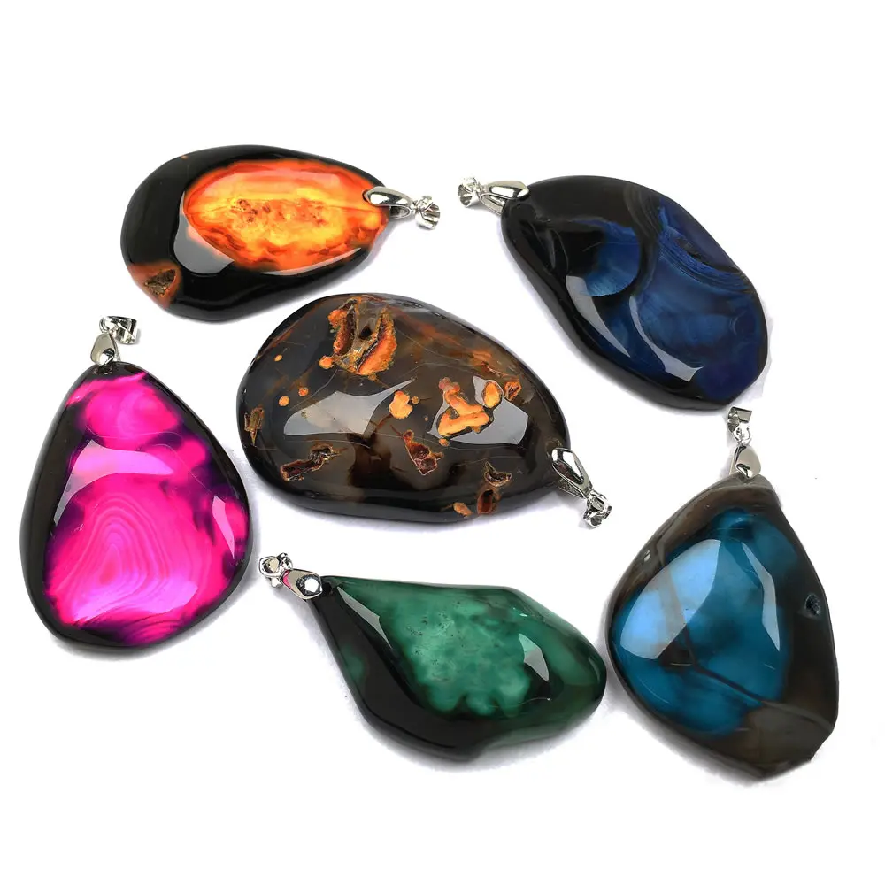 Подвеска из натурального камня агата неправильной формы изысканные подвески